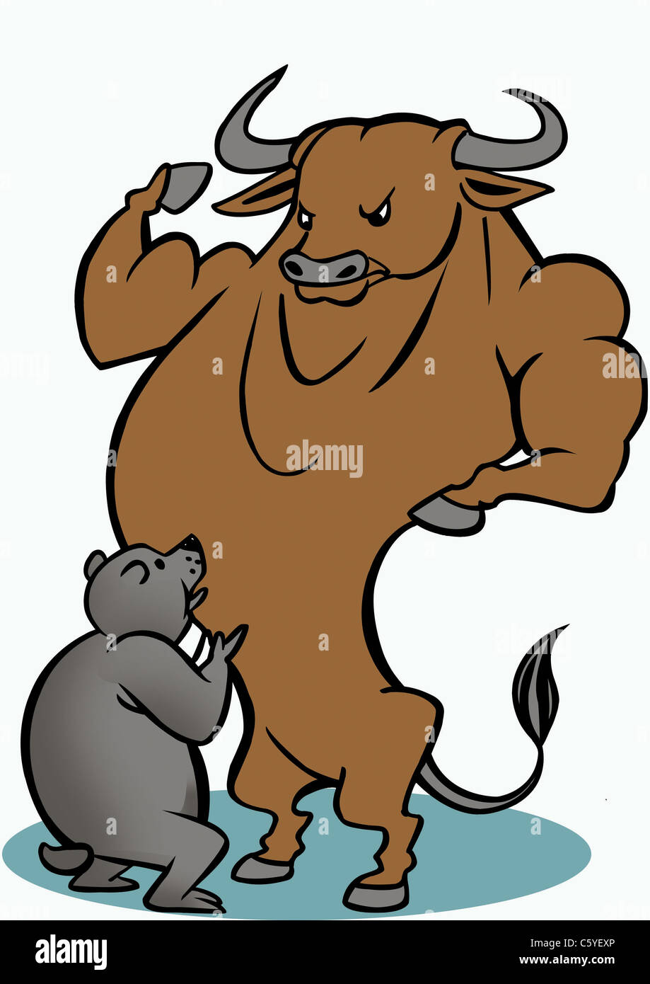 a bear and bull Stock Photo - Alamy