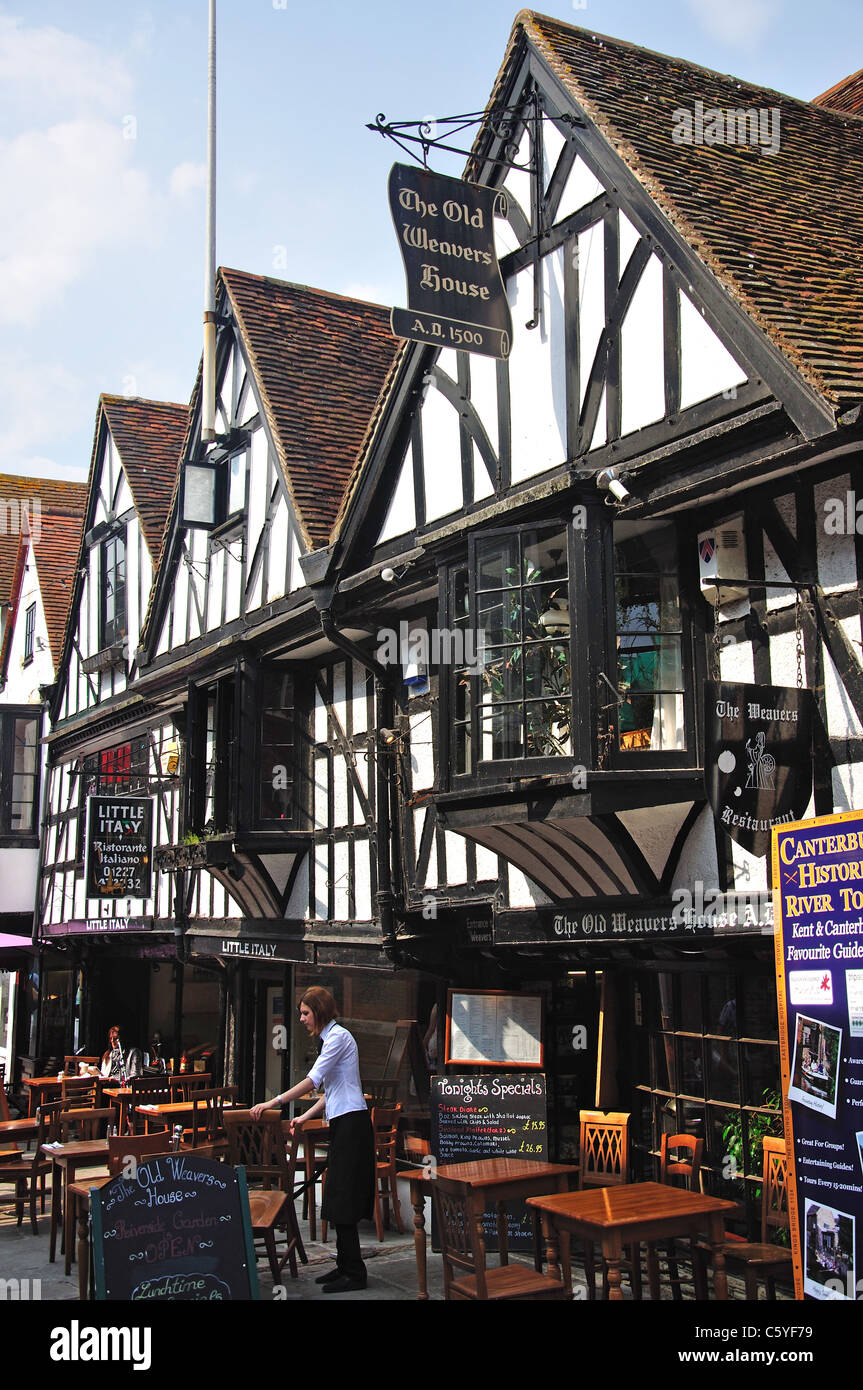 Old Weaver's Restaurant, High Street, Canterbury, City of Canterbury, Kent, England, United Kingdom Stock Photo