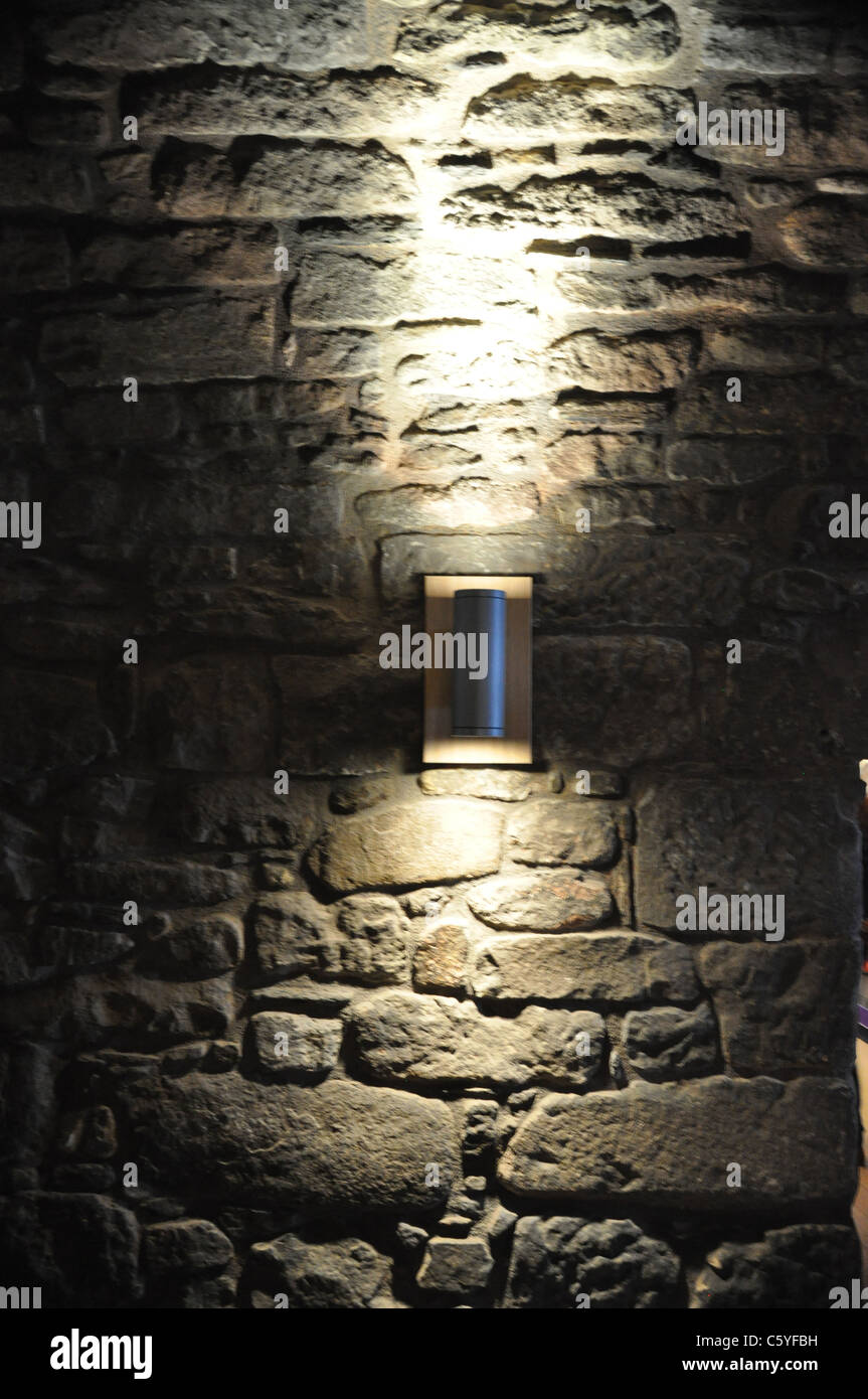 Lighting on Stirling castle wall Stock Photo Alamy
