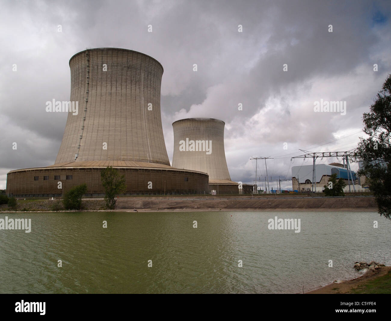 EDF Nuclear power station in the Loire Valley. St. Laurent des Eaux, Loire Valley, France Stock Photo