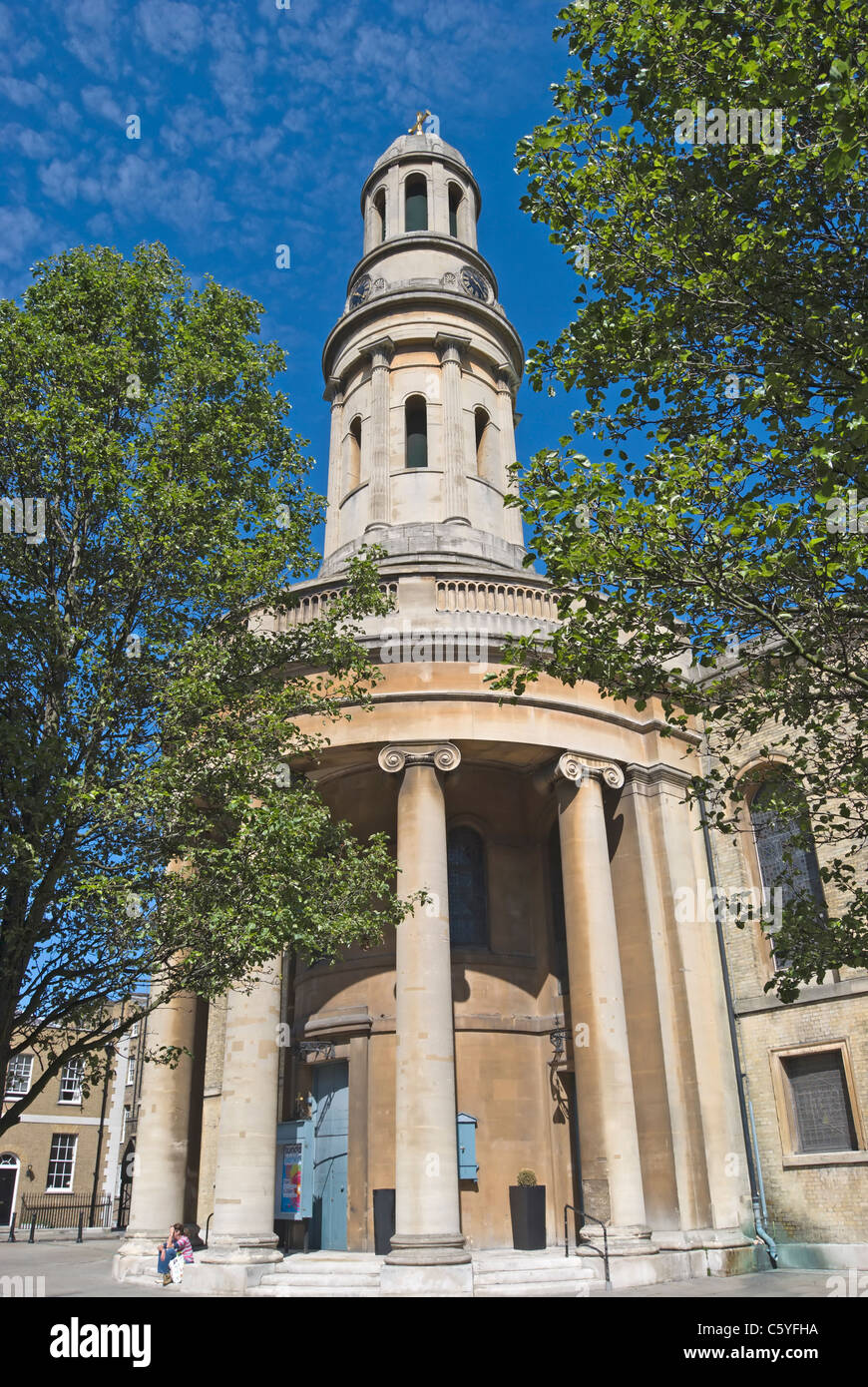 the 19th century st mary's church, marylebone, london, england, designed by architect sir robert smirke in greek revival style Stock Photo