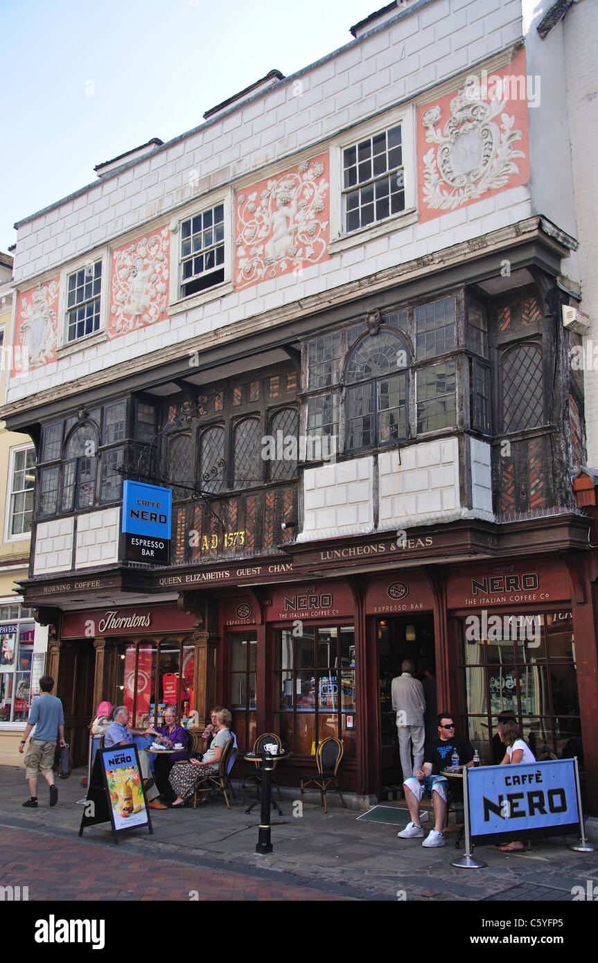 Caffe Nero in period building, High Street, Canterbury, City of Canterbury, Kent, England, United Kingdom Stock Photo