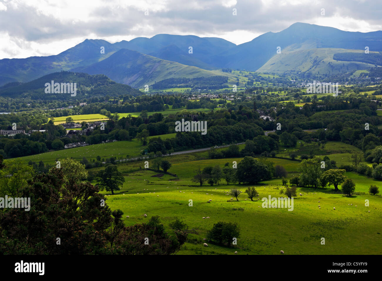 The Vale of Keswick from Latrigg in the Lake District, Cumbria, England. Stock Photo