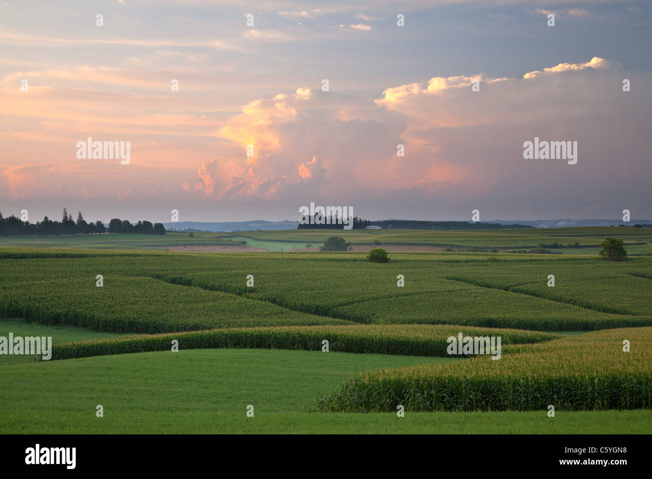 rural scenes along the Driftless Area Scenic Byway, Allamakee County, Iowa Stock Photo