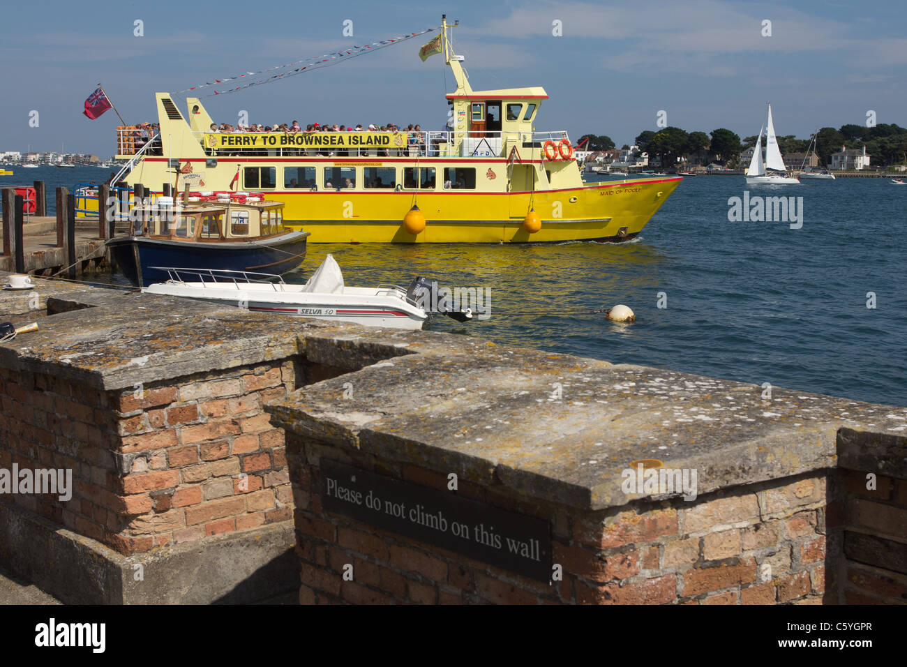 Brownsea Island ferry operating in Poole Harbour. Dorset, UK. Stock Photo