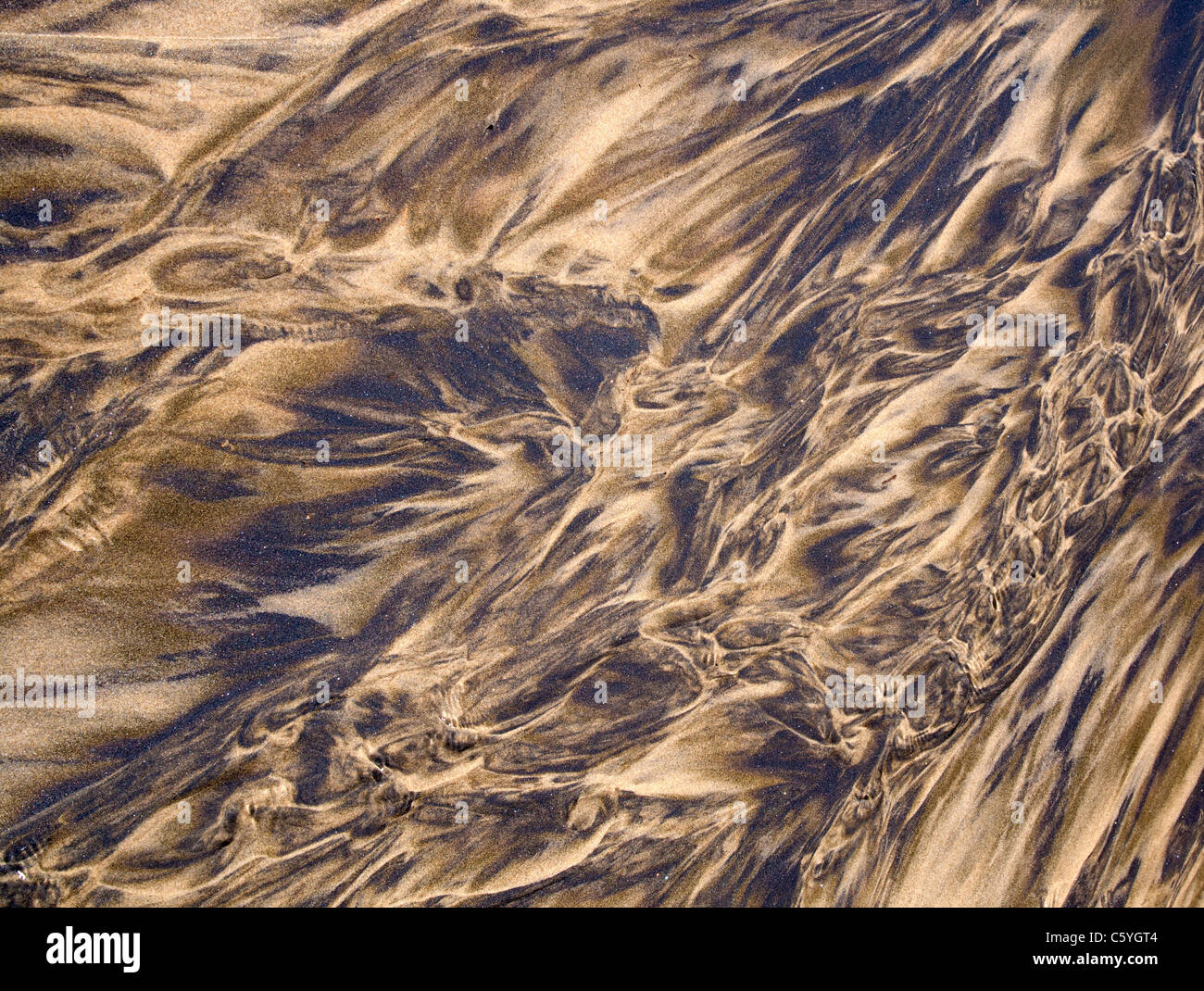 abstract sand patterns, Cape Kiwanda, Oregon Stock Photo