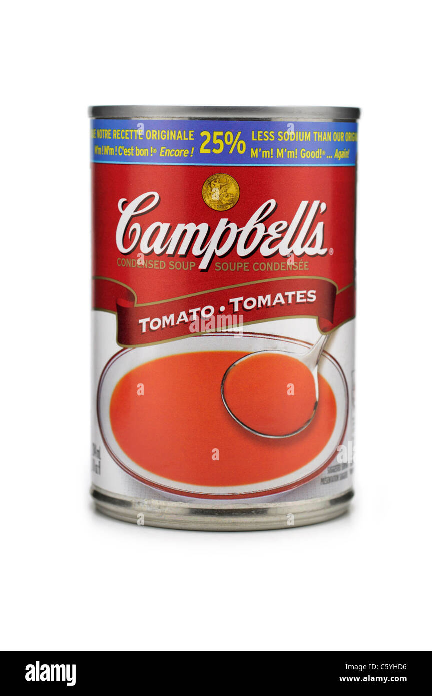 Campbells Soup, Can Tin of Tomato Soup, Campbell's Soup Stock Photo