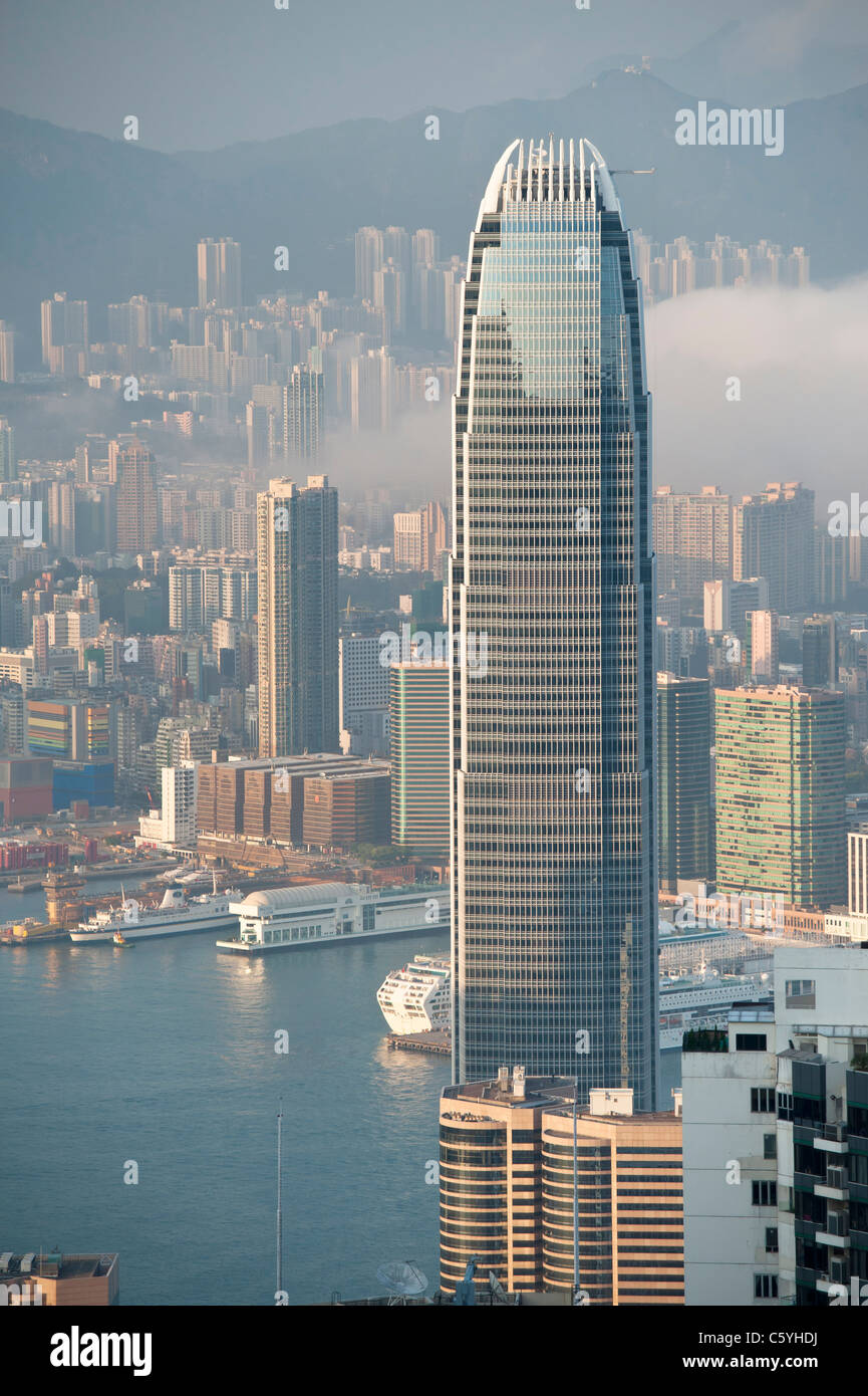 2IFC Building and Hong Kong Skyline in the Late Afternoon from Victoria ...