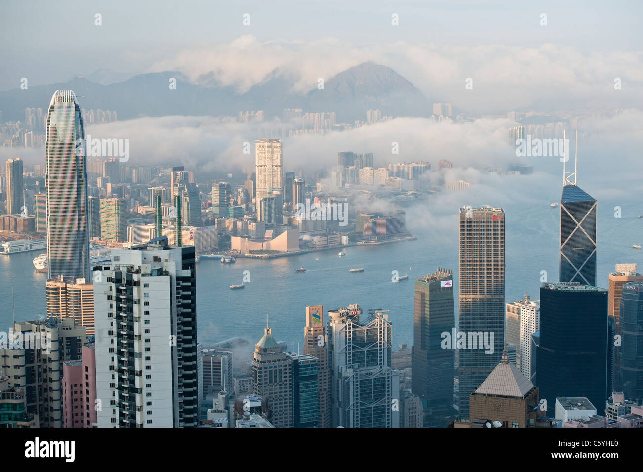 2IFC Building and Hong Kong Skyline in the Late Afternoon from Victoria ...