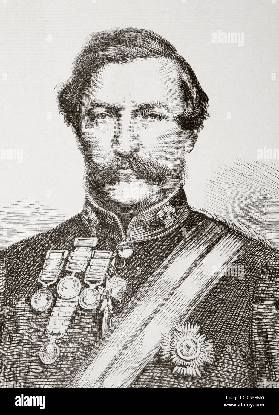 Field Marshal Robert Cornelis Napier, 1st Baron Napier of Magdala, 1810 – 1890. British soldier. Here seen when a General. Stock Photo