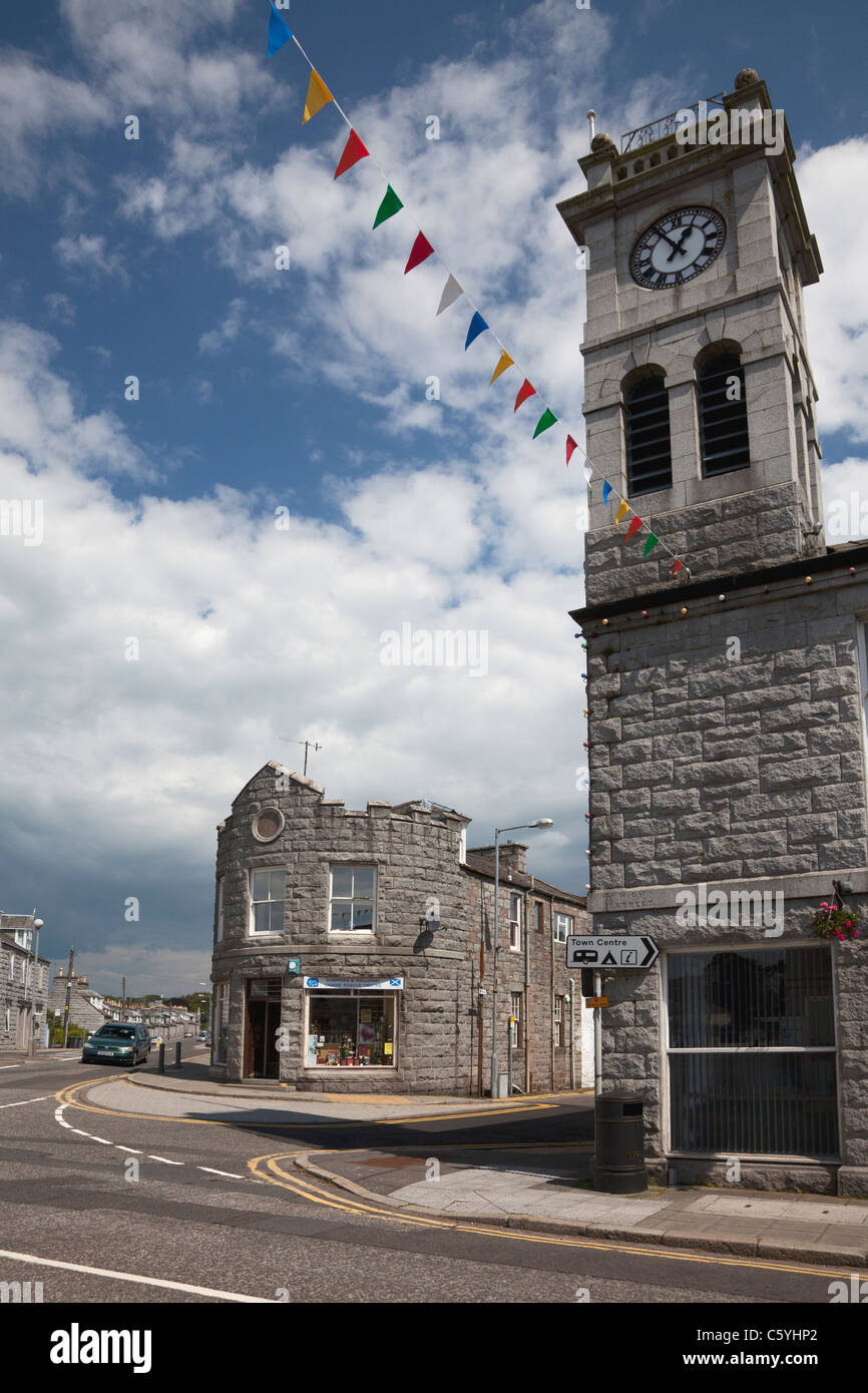 Town Hall clock tower in the town centre, Dalbeattie, Dumfries & Galloway Stock Photo