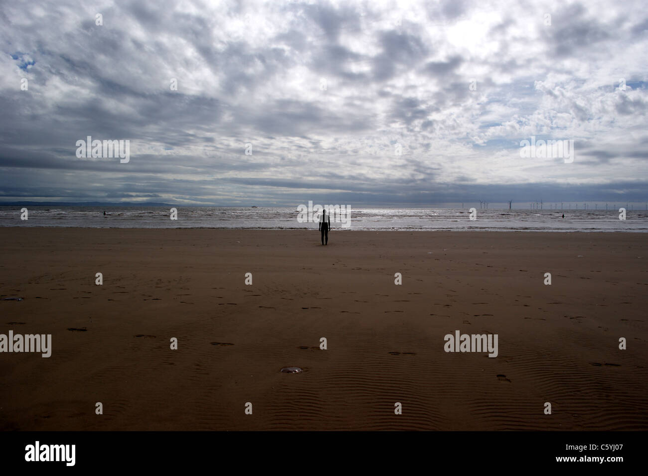 'Another Place', Antony Gormley's statues on Crosby beach, Liverpool
