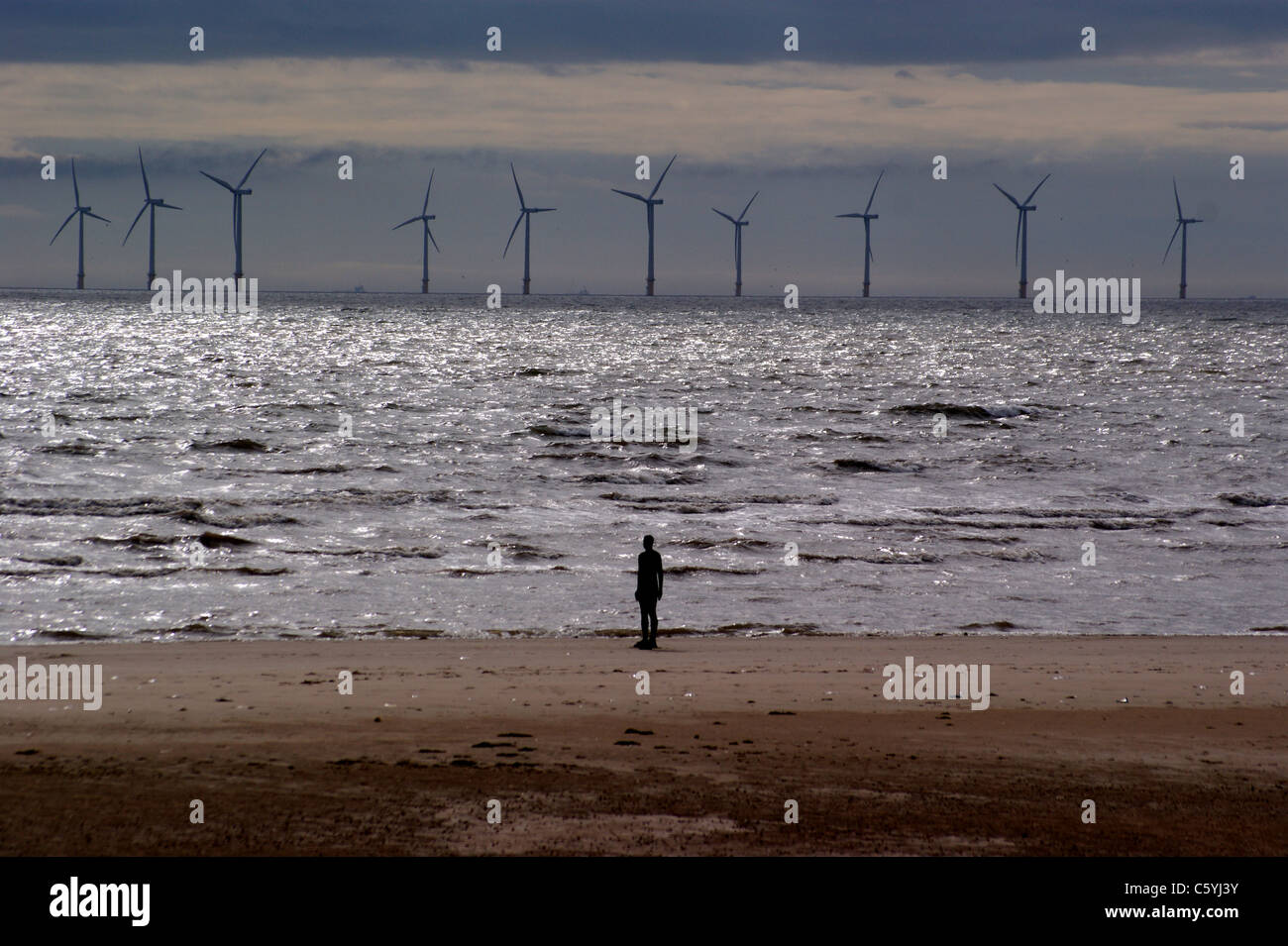 'Another Place', Antony Gormley's statues on Crosby beach, Liverpool
