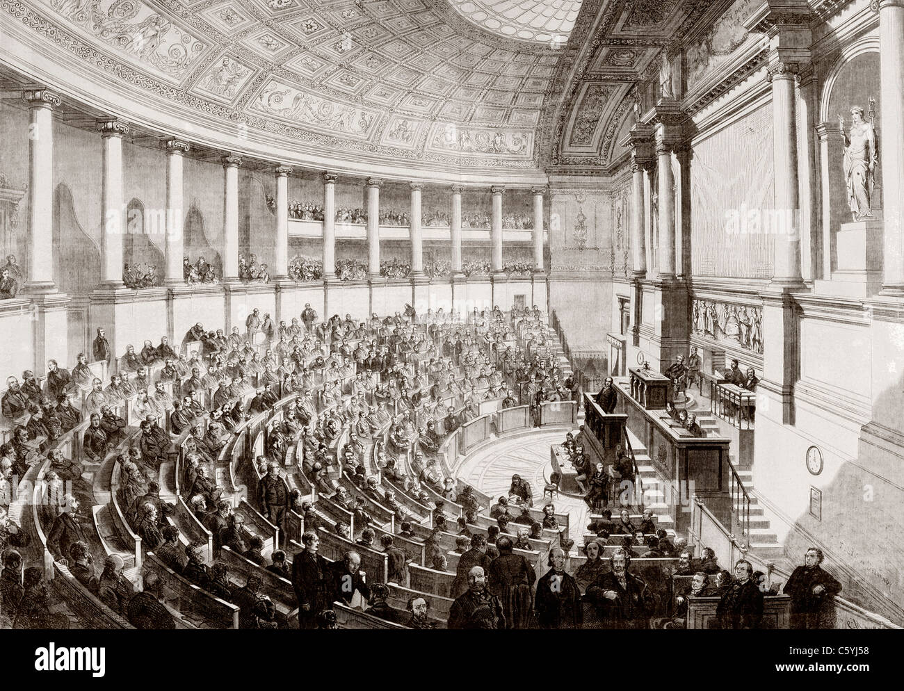 A sitting of the French Legislature in 1868. Stock Photo