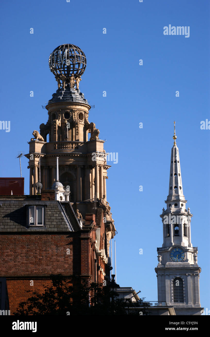 Skyline with English National Opera and St. Martin in the Fields church, St. Martin's Lane, West End of London, England Stock Photo