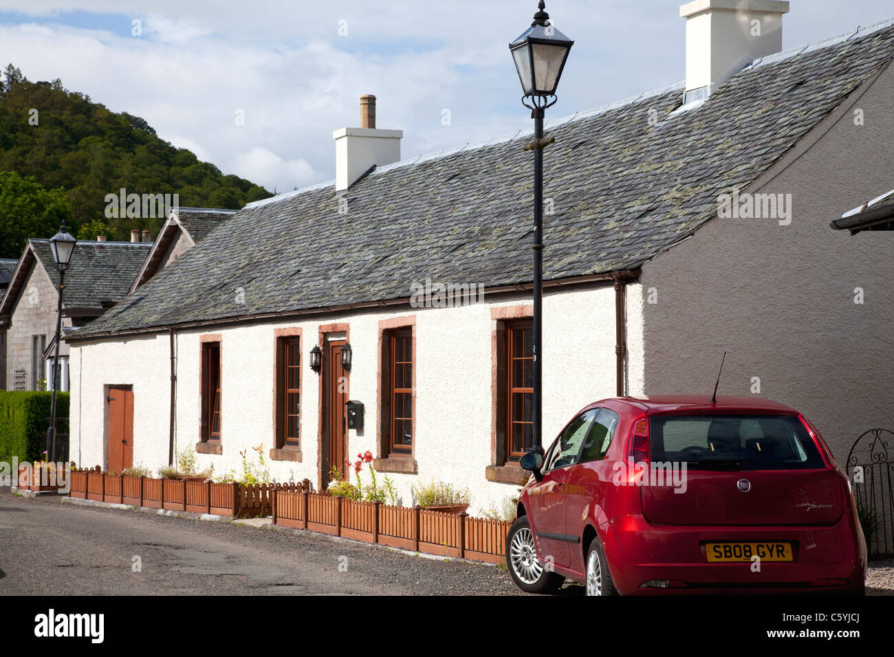 House and car in the village, Luss, Argyll & Bute Stock Photo Alamy