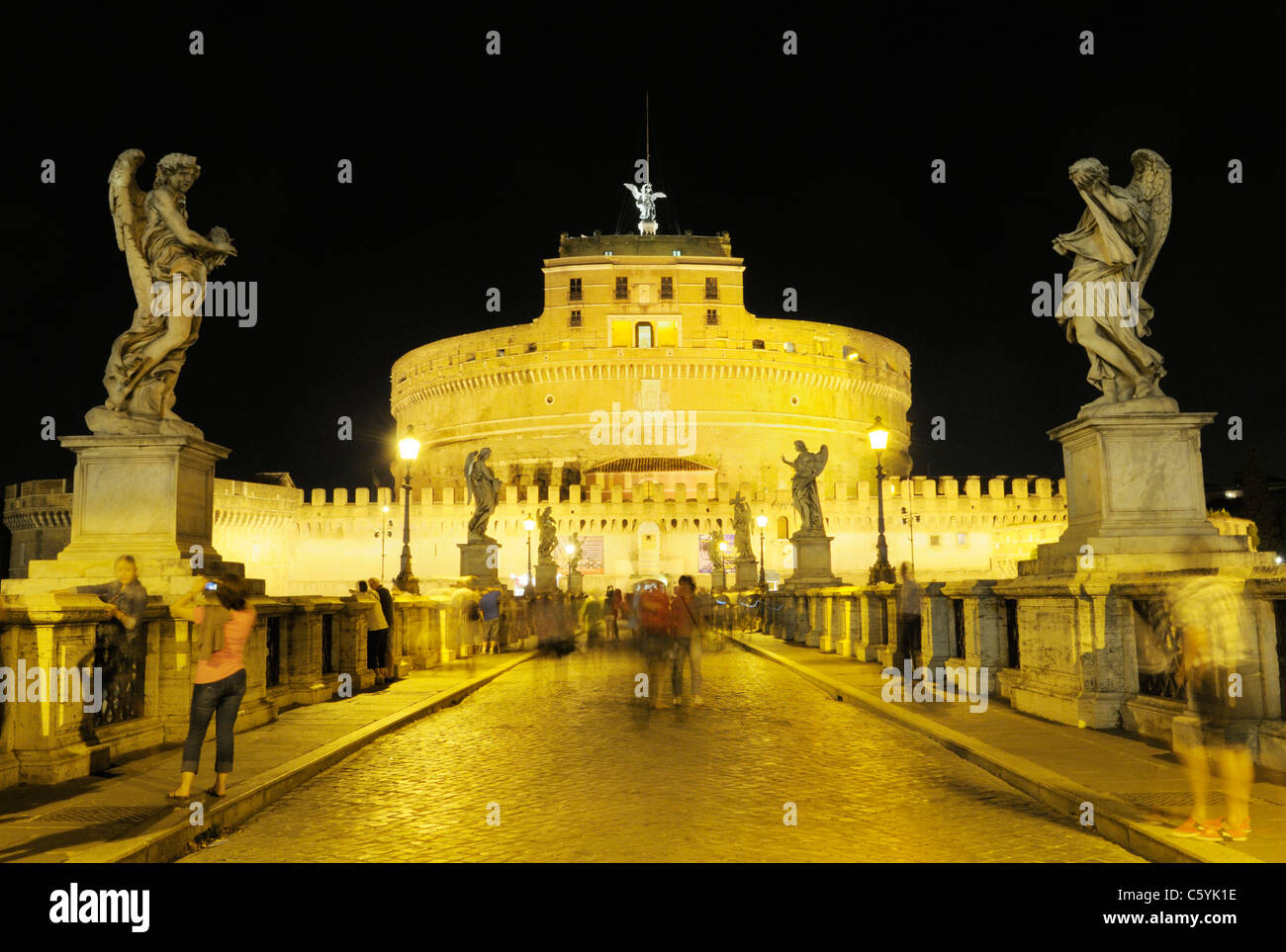Castel Sant'Angelo from the Ponet Sant'Angelo, Rome, Italy Stock Photo
