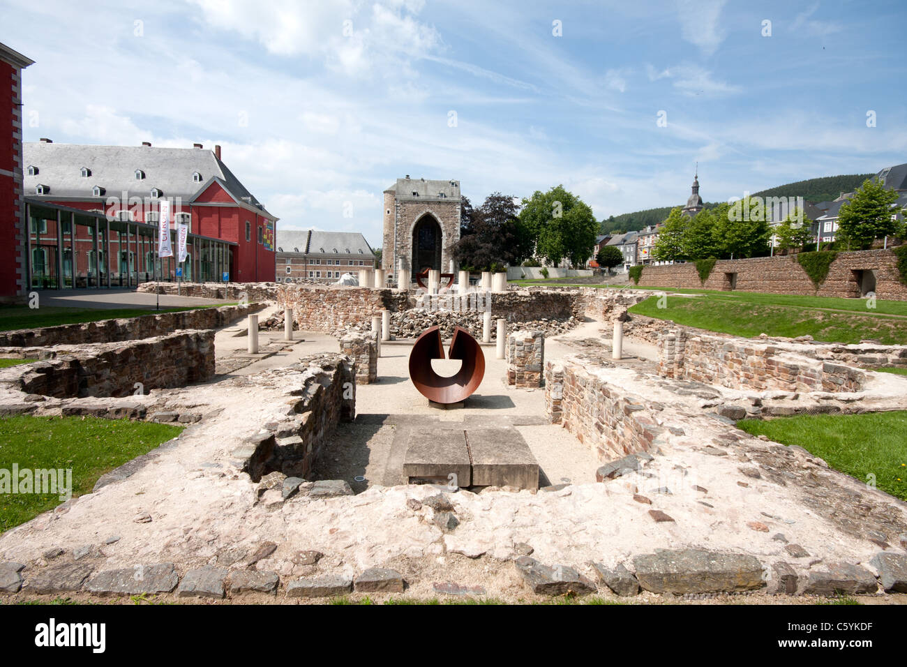 A view of Stavelot Abbey, in Stavelot, Liege, Belgium Stock Photo