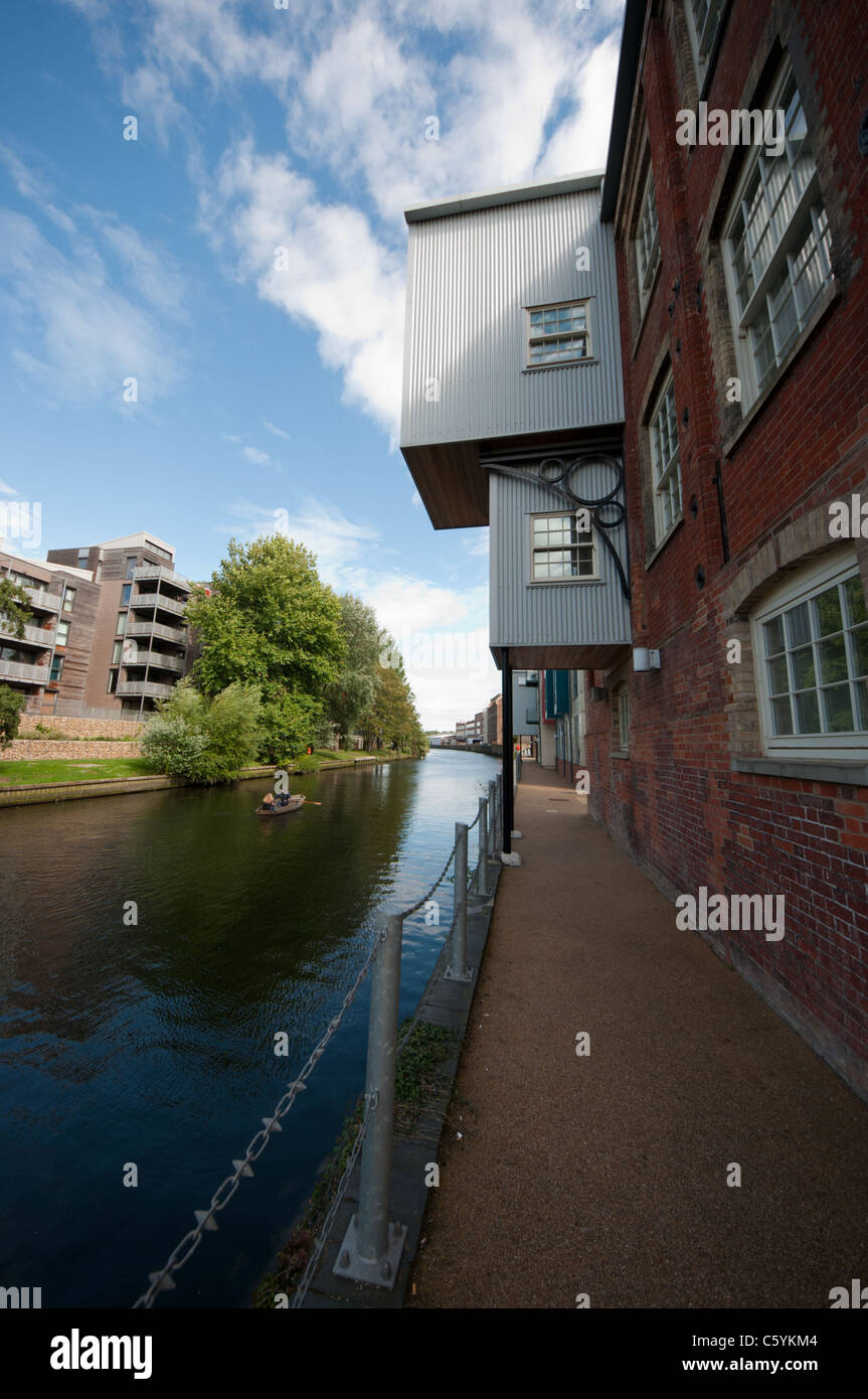 River Wensum with riverside apartments Carrow Norwich Stock Photo Alamy