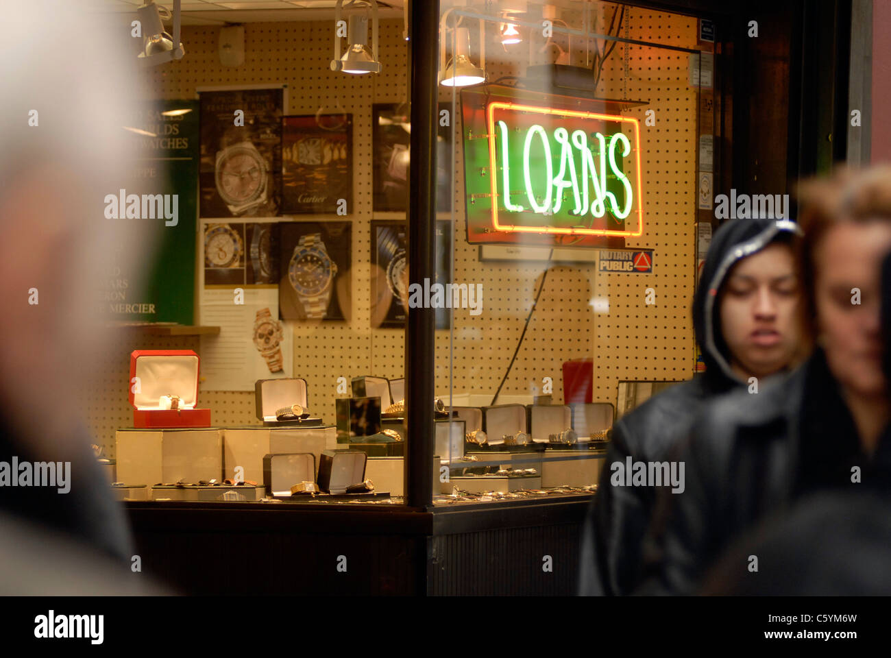 Pawnbroker in New York is seen on Tuesday, January 6, 2009 Stock Photo