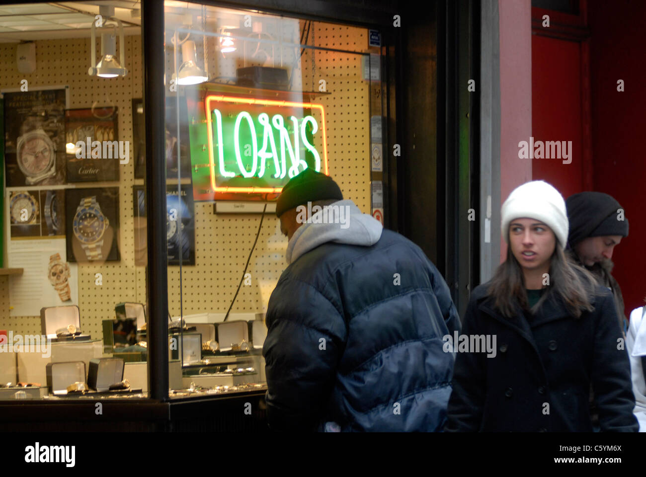 Pawnbroker in New York is seen on Tuesday, January 6, 2009 Stock Photo