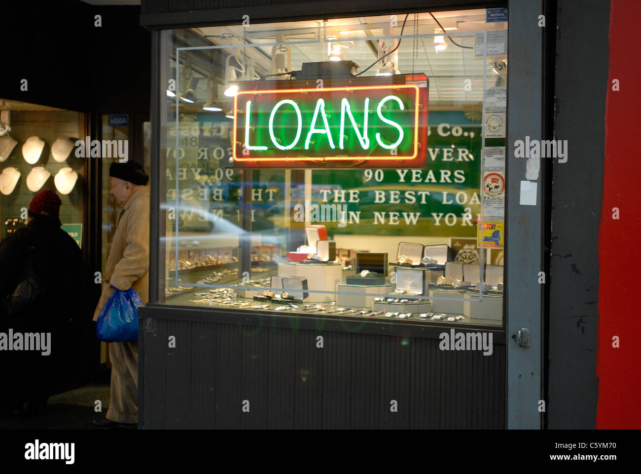 Pawnbroker in New York is seen on Tuesday, January 6, 2009 Stock Photo