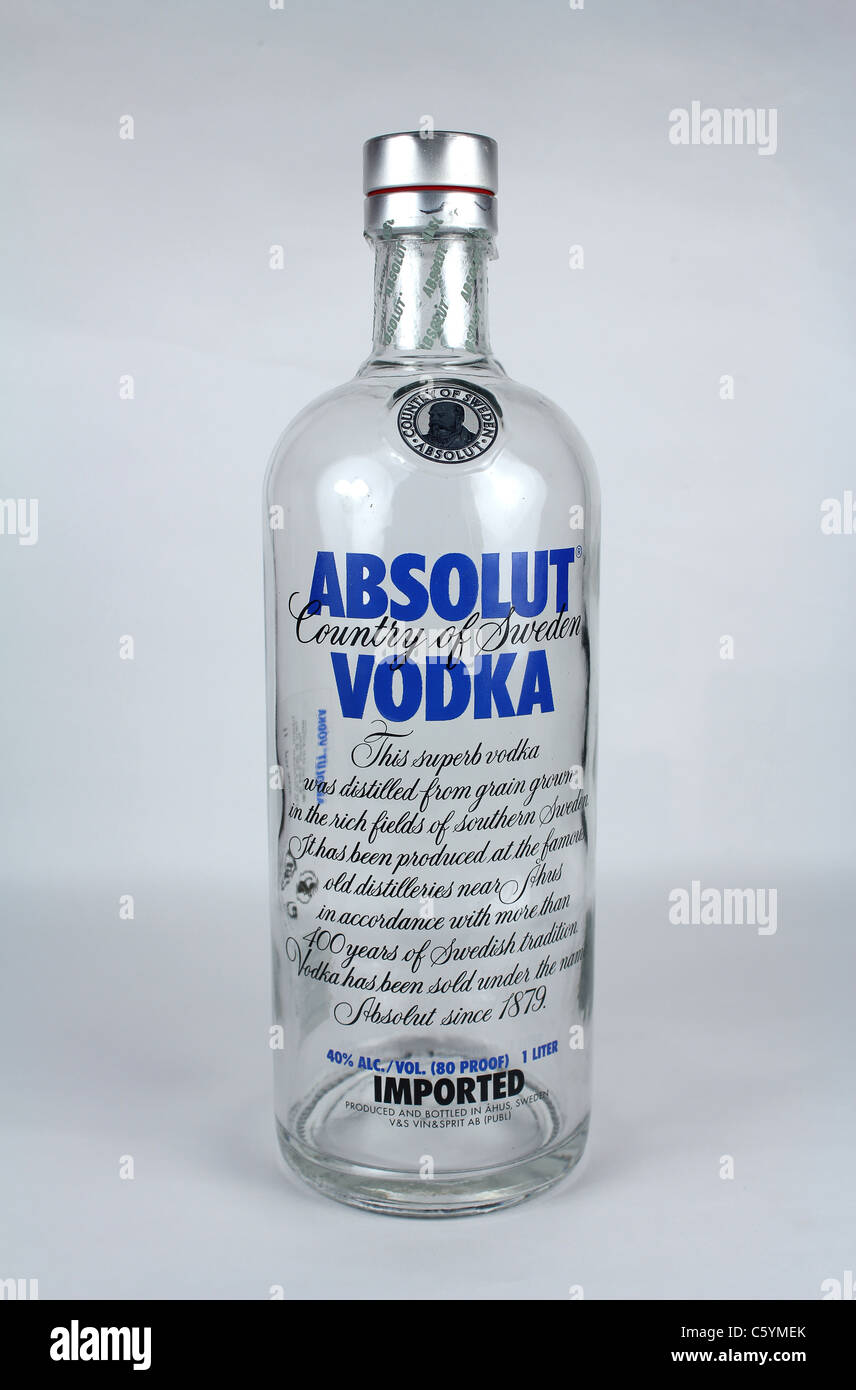 Absolut Vodka bottle Stock Photo