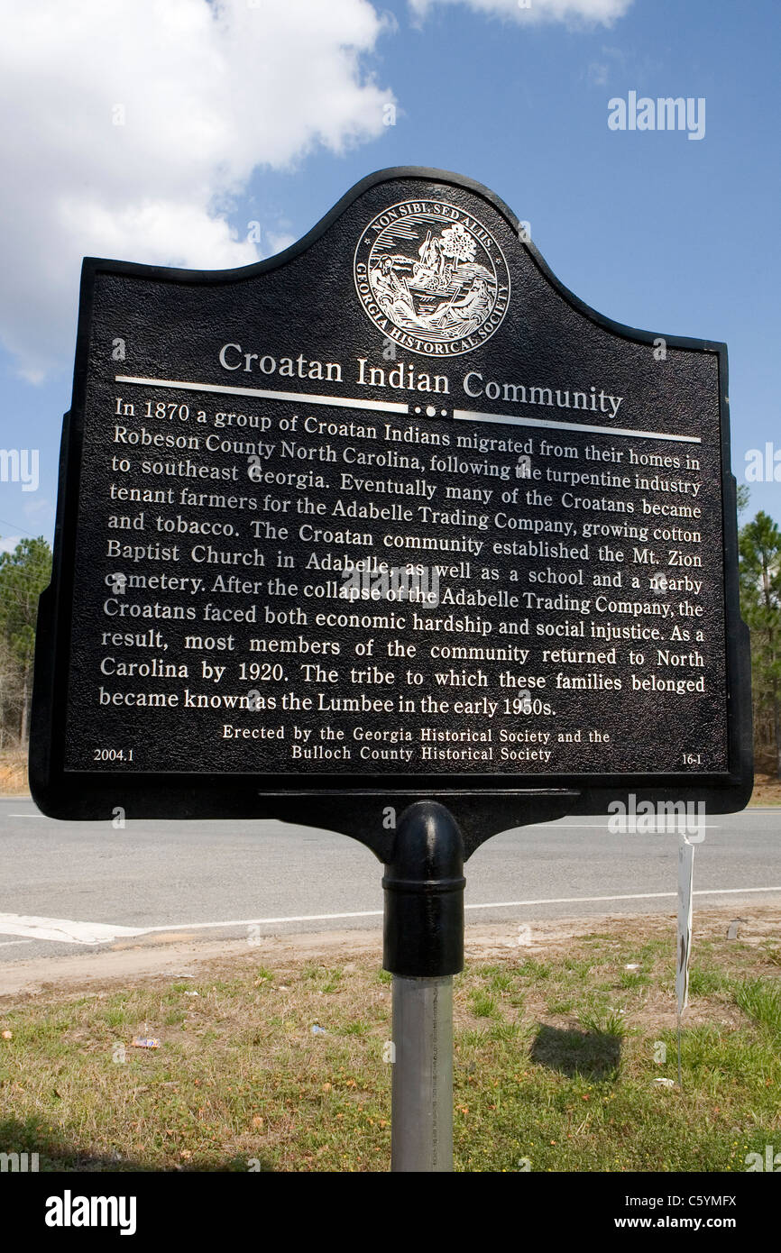 Croatan Indian Community. Croatan Indians migrated from Robeson County North Carolina, following the turpentine industry. Stock Photo