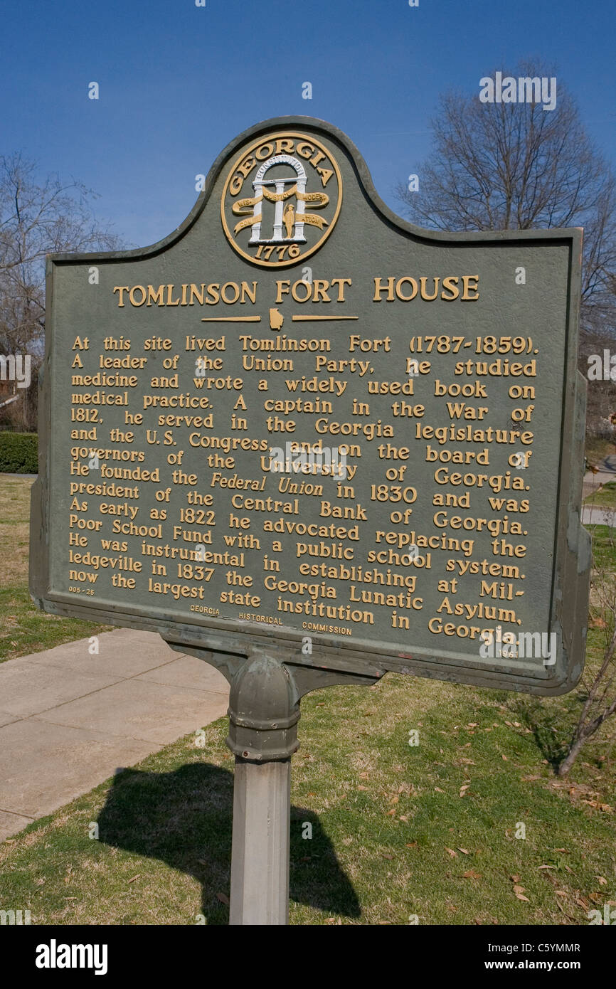 TOMLINSON FORT HOUSE. Tomlinson Fort (1787-1859) lived here, leader of the Union Party, he also studied medicine Stock Photo
