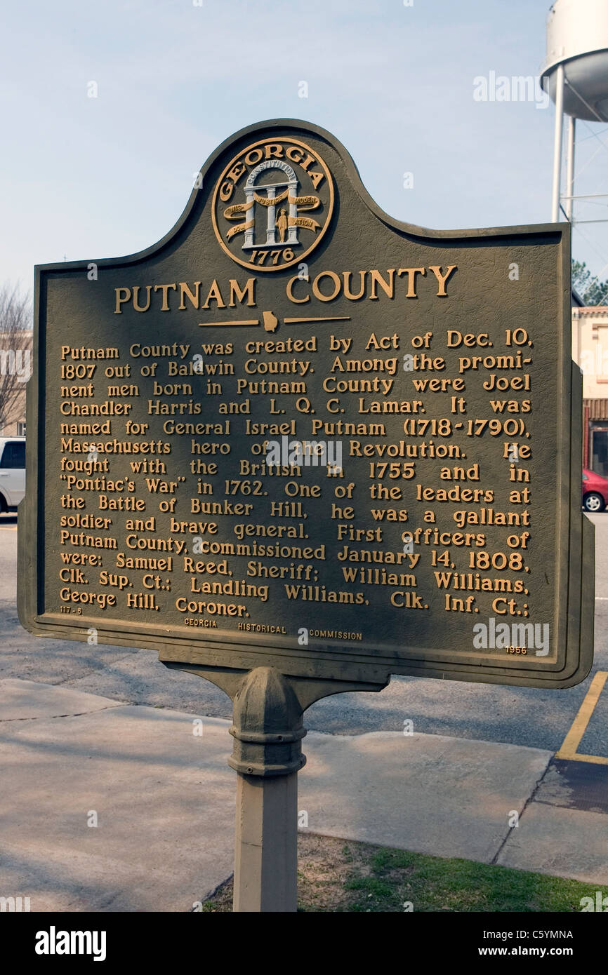 PUTNAM COUNTY. Putnam County was created by Act of Dec. 10, 1807 out of Baldwin County. It was named for General Israel Putnam. Stock Photo