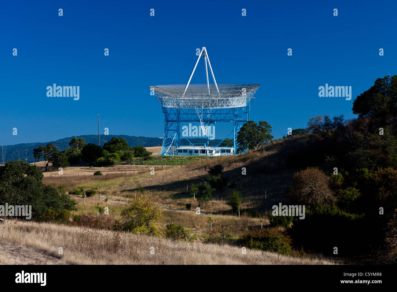 The Stanford Dish, an active radio telescope, Stanford, California, United States of America Stock Photo