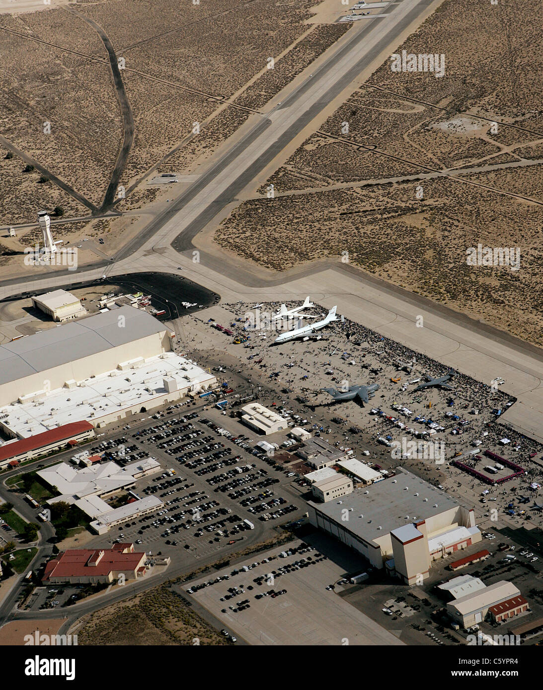 Aerial view of Edwards Air Force Base California during air show Stock  Photo - Alamy