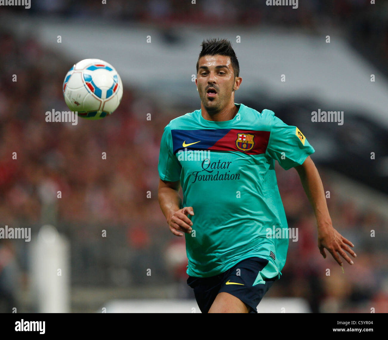 FC Barcelona player David Villa in action Stock Photo