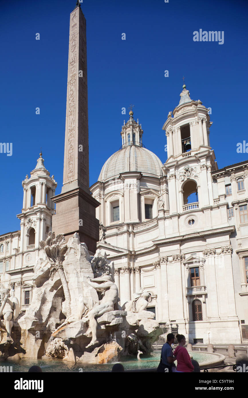 Fountain of the Four Rivers, Piazza Navona, Rome, Italy Stock Photo - Alamy