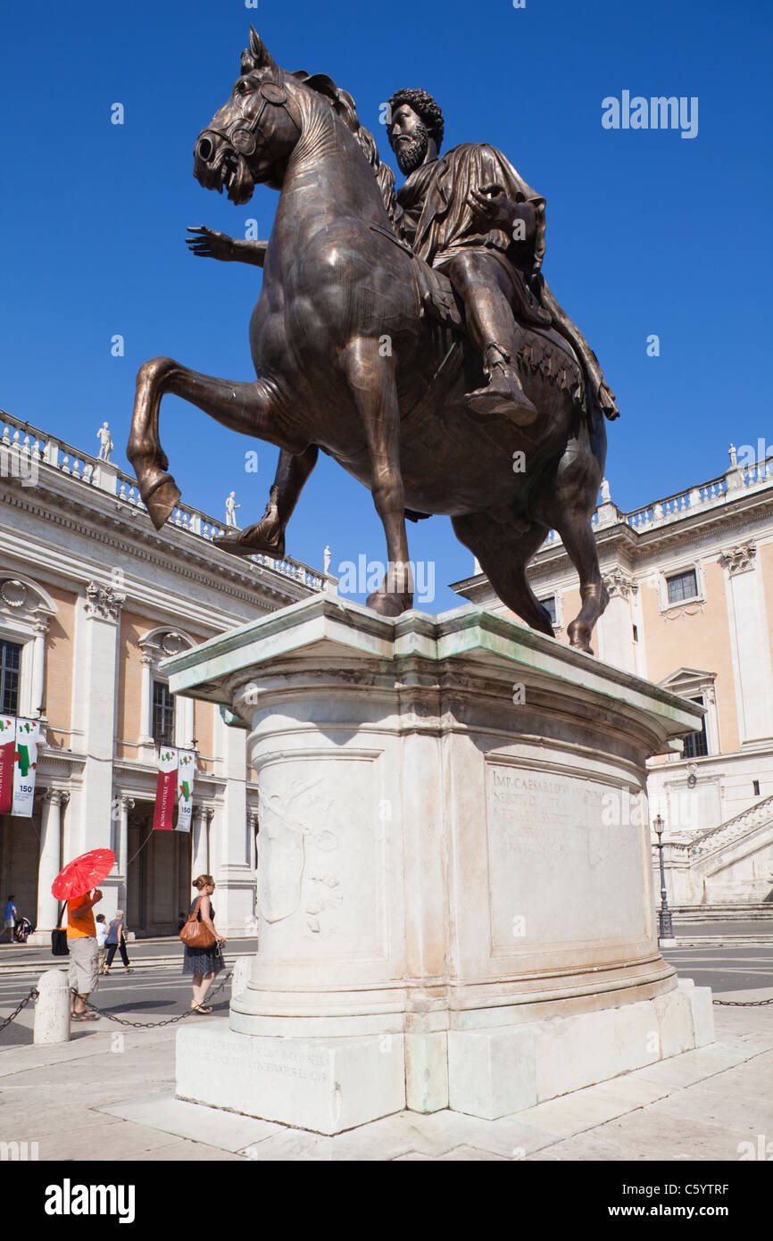Julius Caesar Statue, Piazza del Campidoglio, Capitoline Hill, Rome, Italy Stock Photo