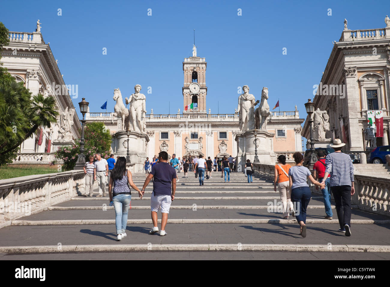 Steps to Piazza del Campidoglio, Capitoline Hill, Rome, Italy Stock ...