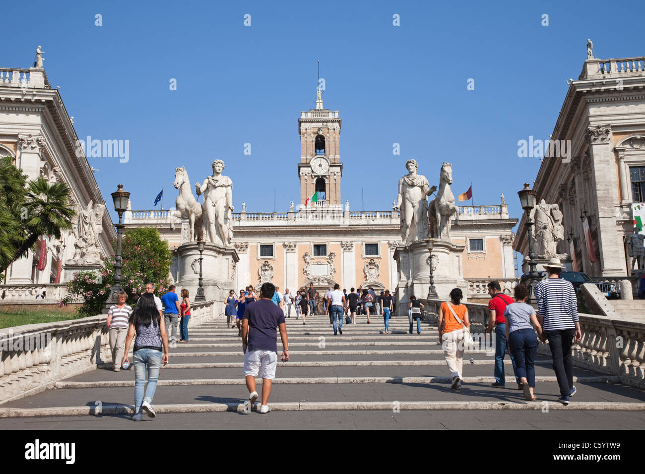 Steps to Piazza del Campidoglio, Capitoline Hill, Rome, Italy Stock ...