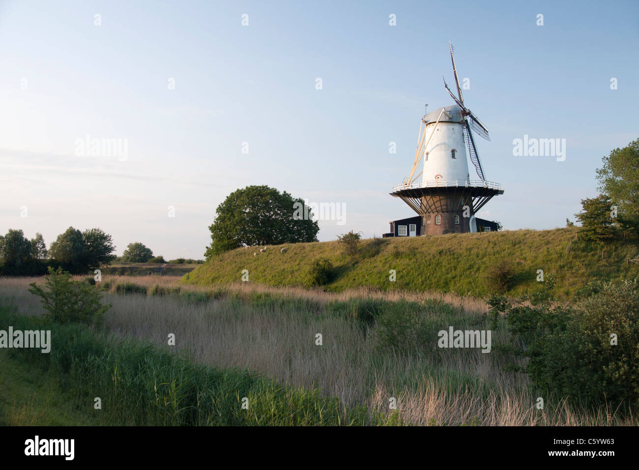 Veere windmill in the Netherlands. Stock Photo
