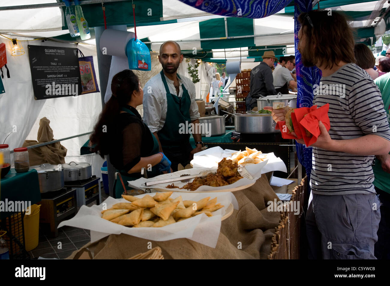 Indian Stall at Food Festival on South Bank Stock Photo Alamy