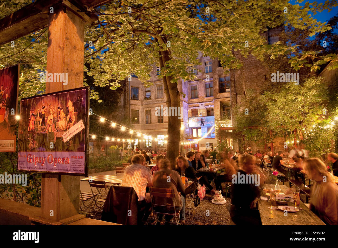 Beer garden at Claerchens Ballhaus, famous traditional dance hall and remaining ballroom of the 1920s, Berlin, Germany, Europe Stock Photo