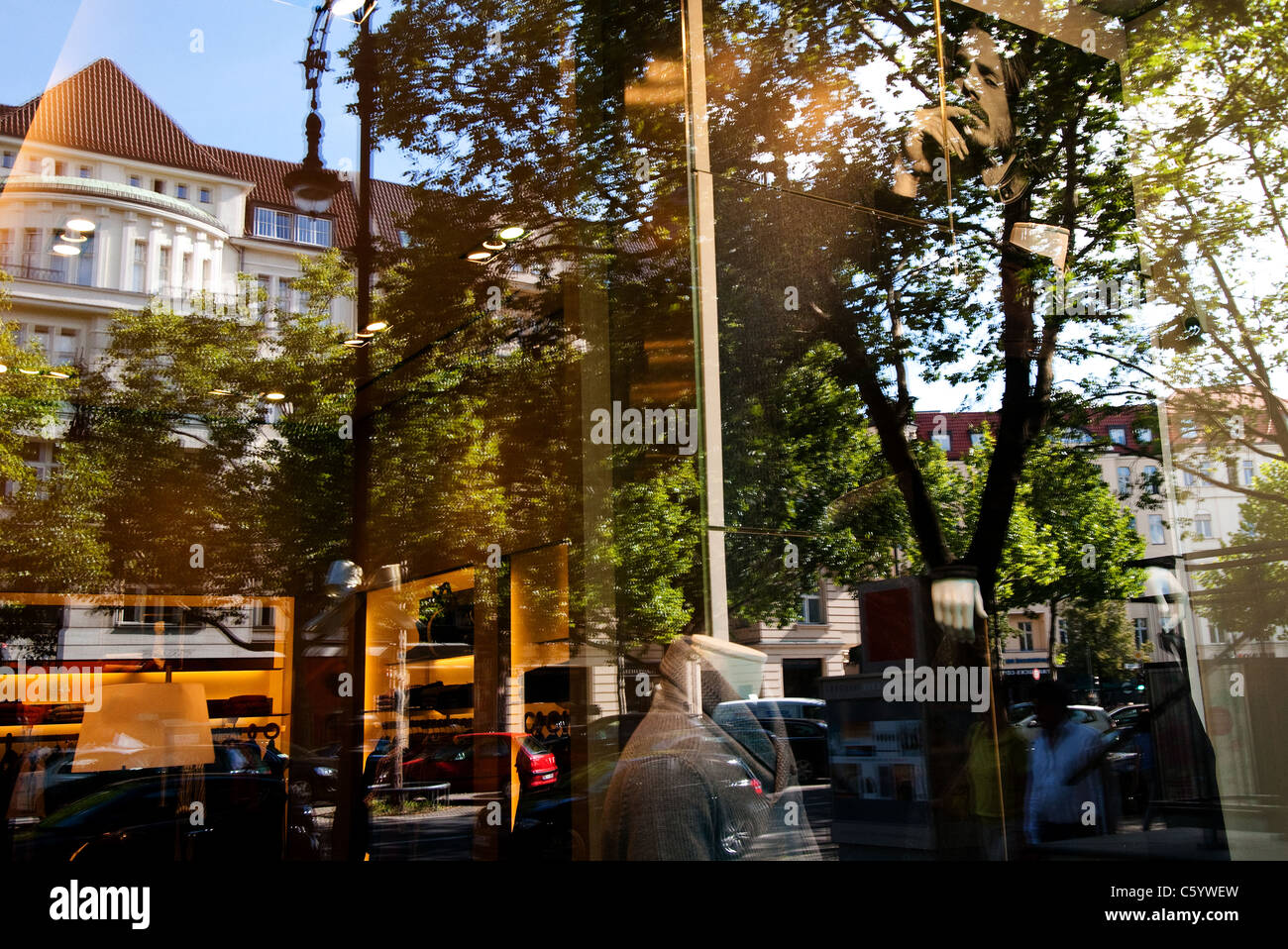 outside exclusive shops on Kurfurstendamm in Charlottenburg Berlin Germany Stock Photo