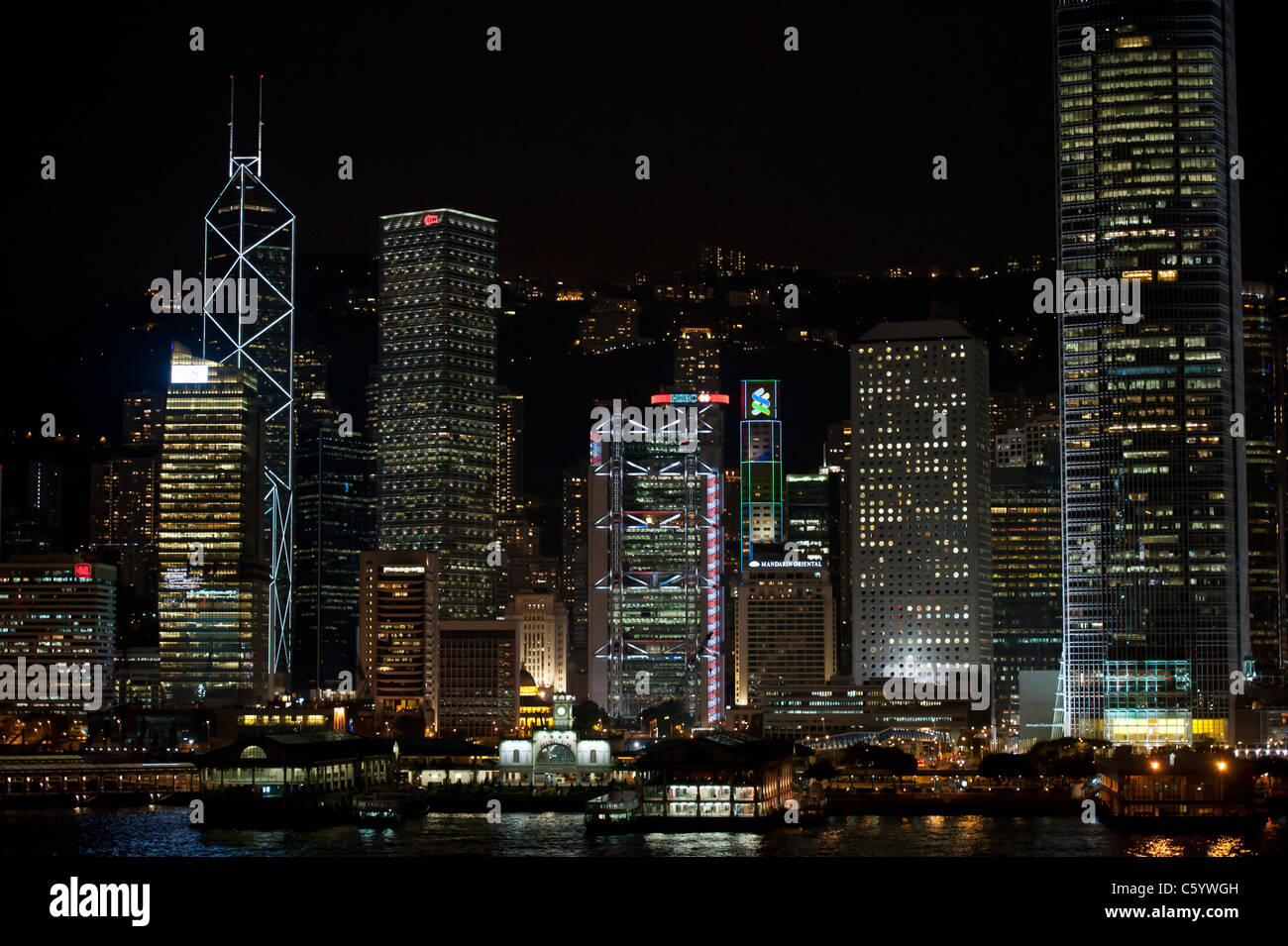 Hong Kong Skyline at Night from Victoria Harbour Stock Photo - Alamy