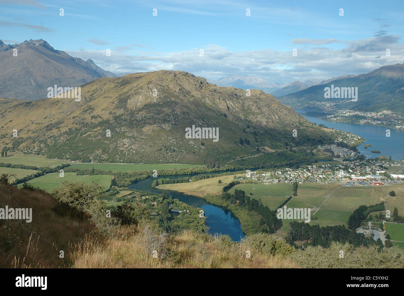 Lake Wakatipu, Shotover River, Queenstown, West South Island, New Zealand Stock Photo
