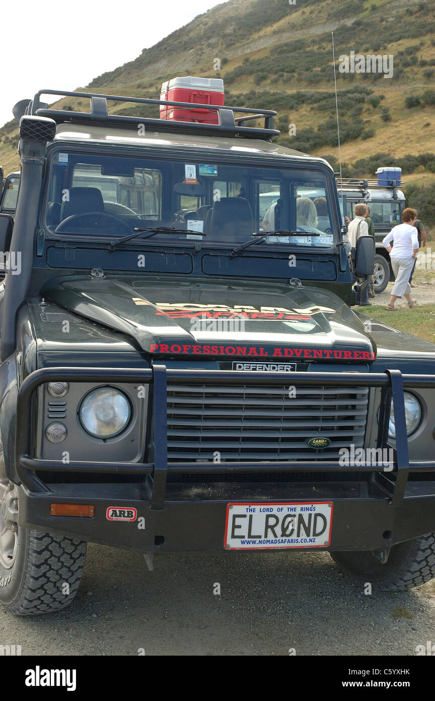 Nomad Safaris, ELROND, The Remarkables, locations for filming The Lord of the Rings, Queenstown, South Island, New Zealand Stock Photo