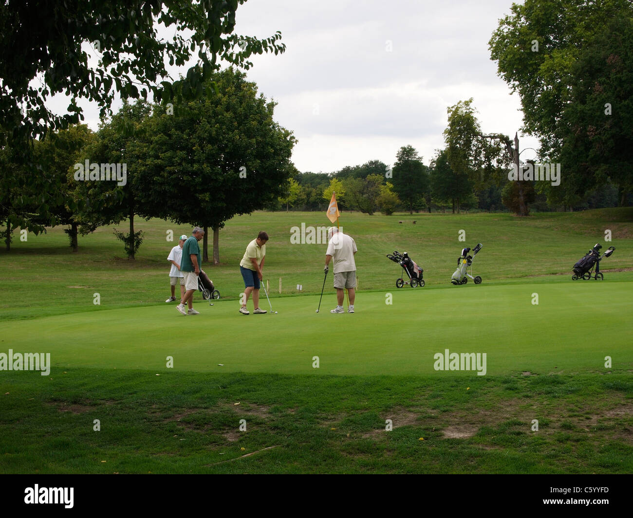 People playing golf at Domaine St. Hilaire, Loire valley, France Stock Photo