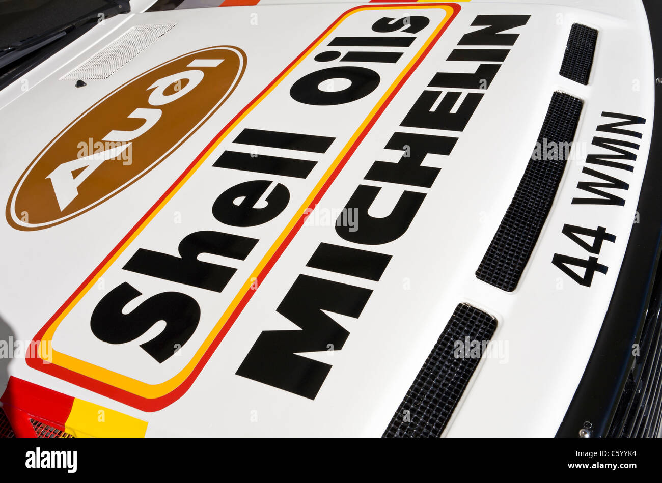 1985 Audi Sport Quattro B rally car bonnet in the paddock at the 2011 ...