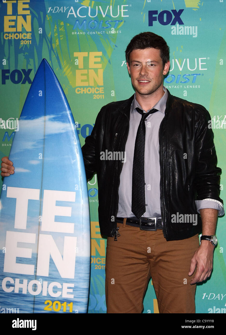 CORY MONTEITH TEEN CHOICE 2011 PRESSROOM LOS ANGELES CALIFORNIA USA 07 August 2011 Stock Photo