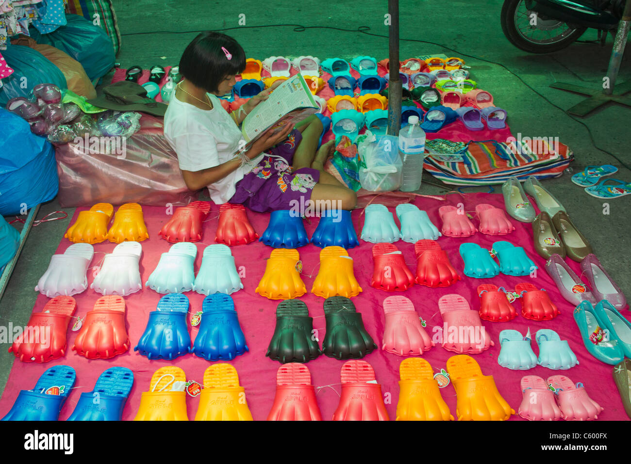 Market stall at Sukkumvit Bangkok, Thailand Stock Photo