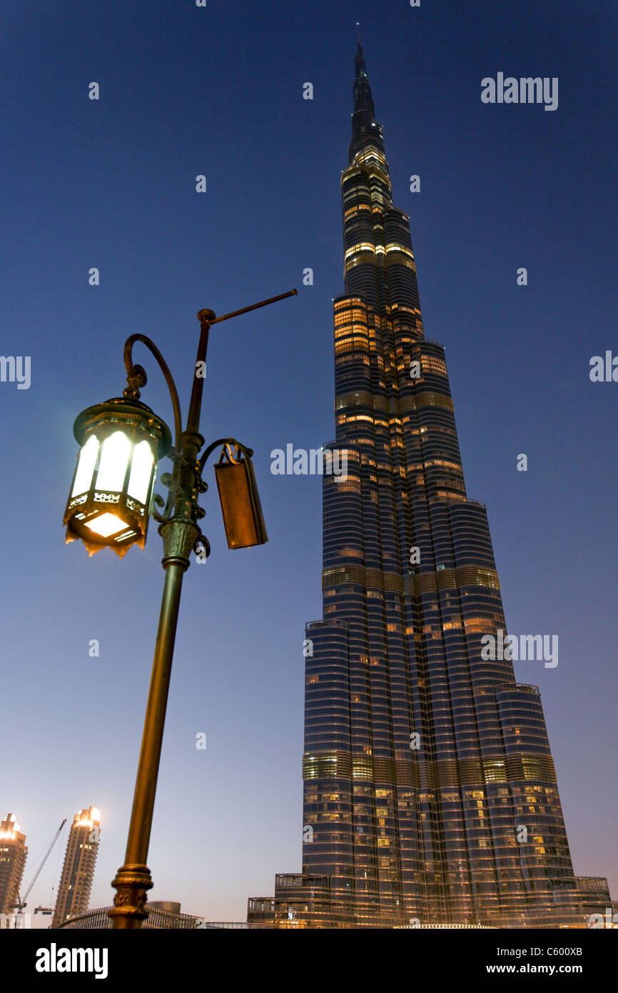 Burj Khalifa, highest Skycraper in the World, 828 meter, Burj Dubai, Dubai United Arab Emirates Stock Photo