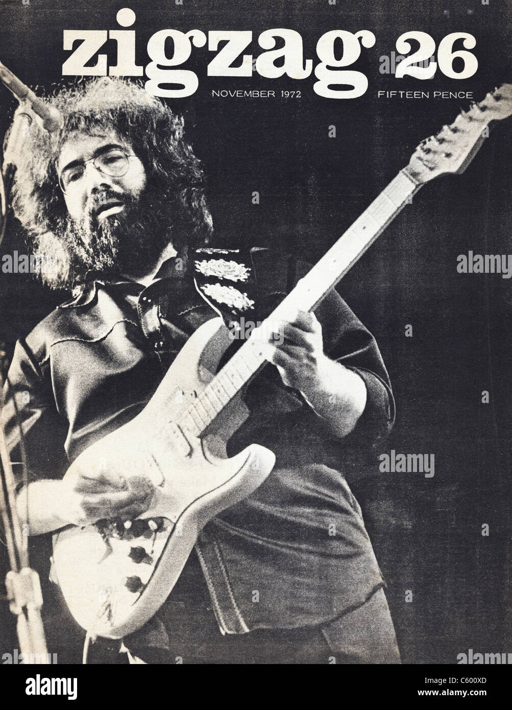 Cover of 1970's rock music magazine ZIGZAG No 26 November 1972 featuring Jerry Garcia of The Grateful Dead Stock Photo